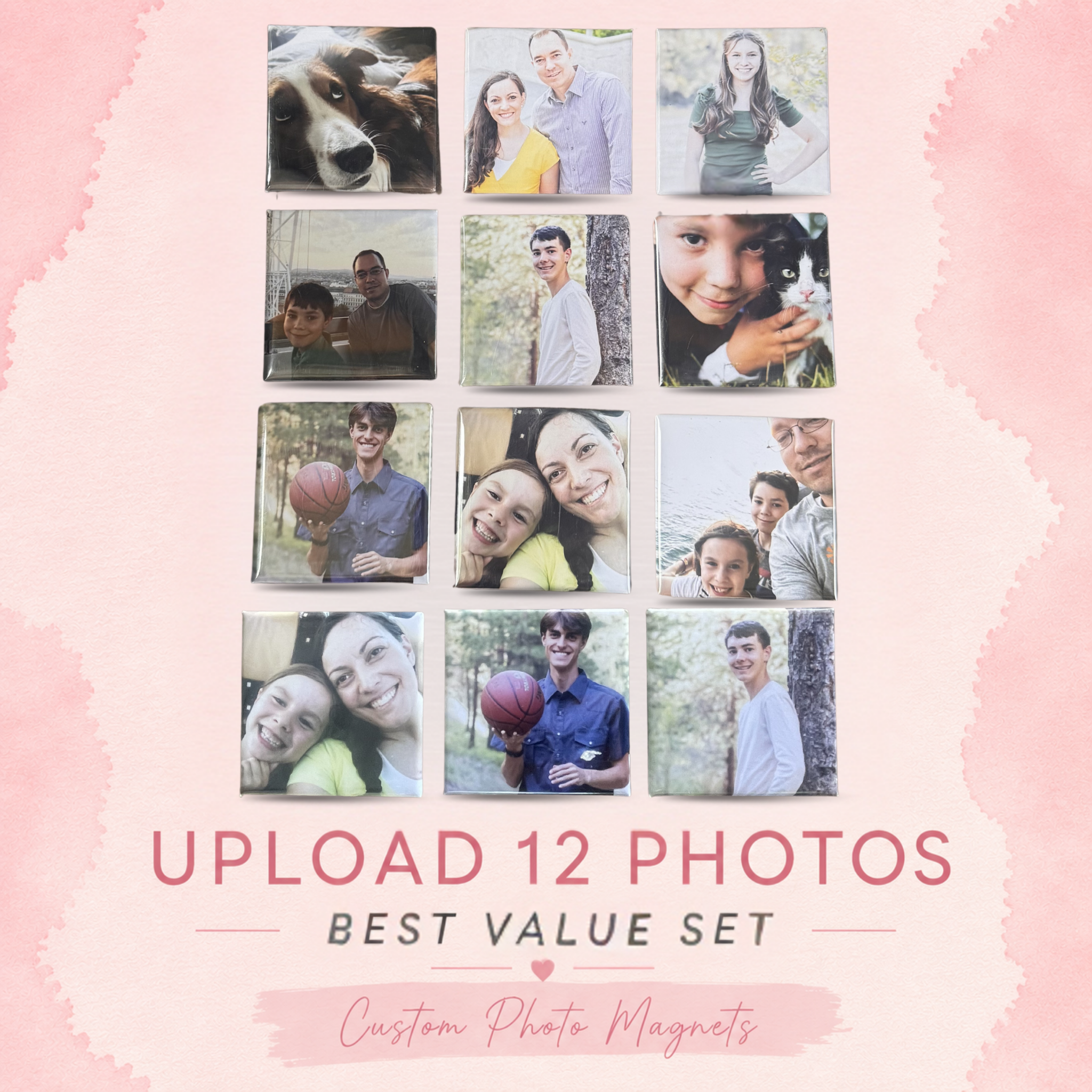 Custom Photo Magnets (2.5" × 2.5") — Best Value Set of 12